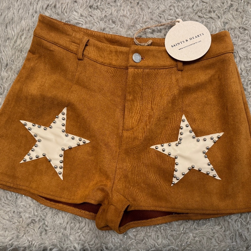 Saints & Hearts Faux Suede Shorts
